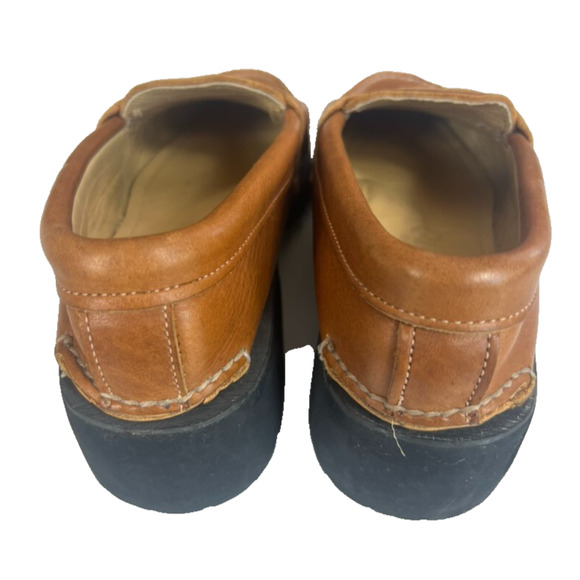 Quoddy Penny Loafers Womens 8.5 Brown Leather Slip On Chunky Sole Made In Italy - Picture 3 of 9
